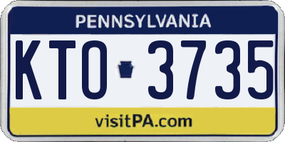 PA license plate KTO3735