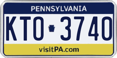 PA license plate KTO3740