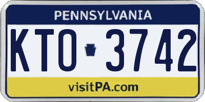 PA license plate KTO3742