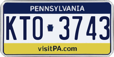PA license plate KTO3743