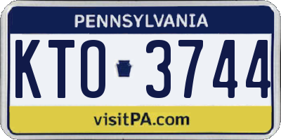 PA license plate KTO3744