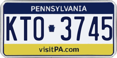 PA license plate KTO3745