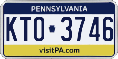 PA license plate KTO3746
