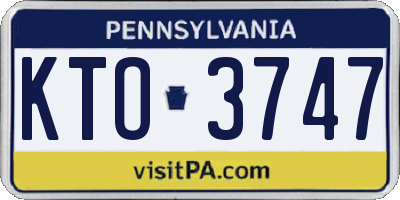 PA license plate KTO3747