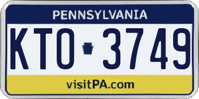 PA license plate KTO3749