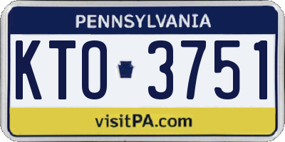 PA license plate KTO3751