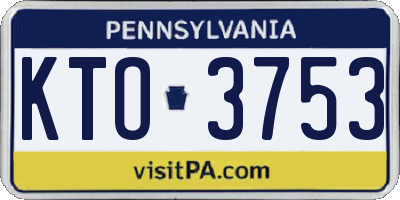 PA license plate KTO3753