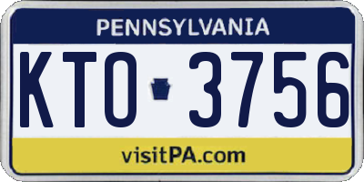 PA license plate KTO3756