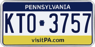 PA license plate KTO3757