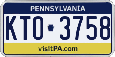 PA license plate KTO3758