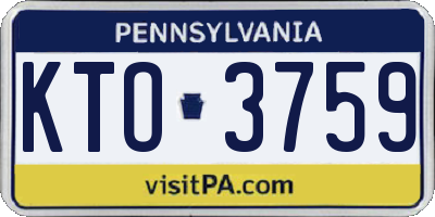 PA license plate KTO3759