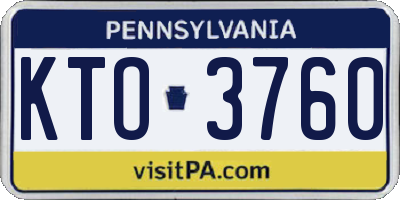 PA license plate KTO3760