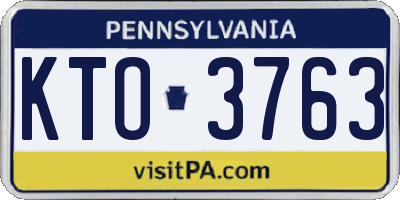 PA license plate KTO3763