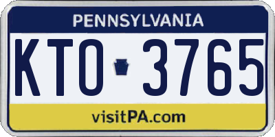 PA license plate KTO3765