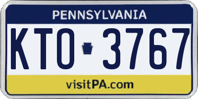 PA license plate KTO3767