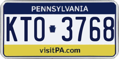 PA license plate KTO3768