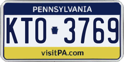 PA license plate KTO3769