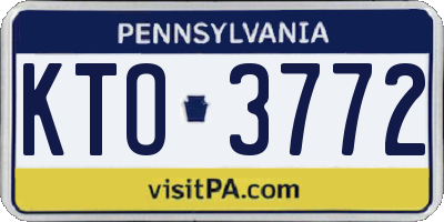 PA license plate KTO3772
