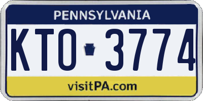PA license plate KTO3774