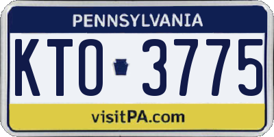 PA license plate KTO3775