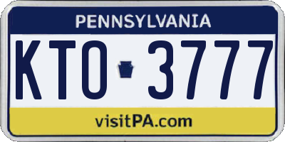 PA license plate KTO3777
