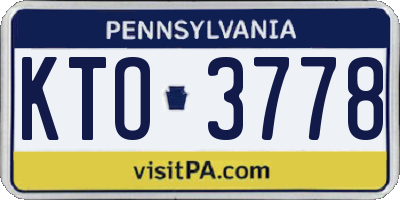 PA license plate KTO3778
