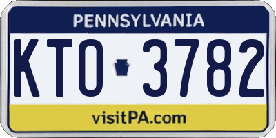 PA license plate KTO3782