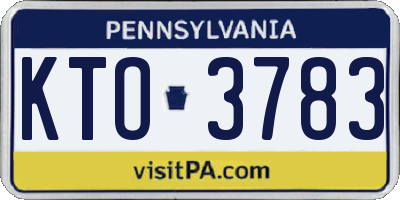 PA license plate KTO3783