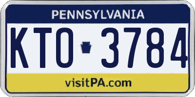 PA license plate KTO3784
