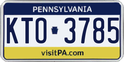 PA license plate KTO3785
