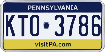 PA license plate KTO3786