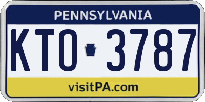 PA license plate KTO3787