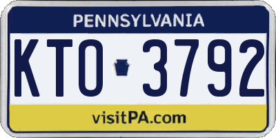PA license plate KTO3792