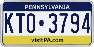 PA license plate KTO3794
