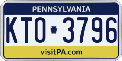 PA license plate KTO3796