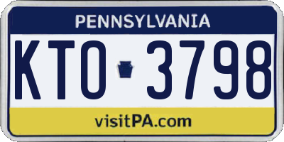PA license plate KTO3798