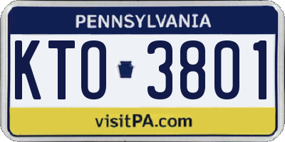 PA license plate KTO3801