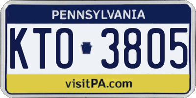 PA license plate KTO3805