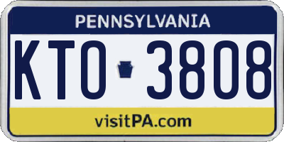 PA license plate KTO3808