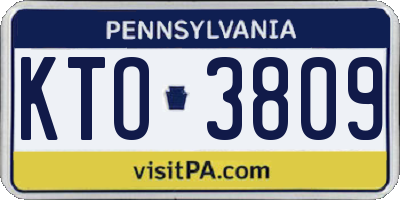 PA license plate KTO3809