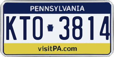 PA license plate KTO3814