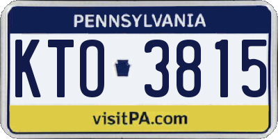 PA license plate KTO3815