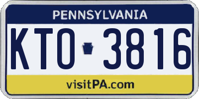PA license plate KTO3816
