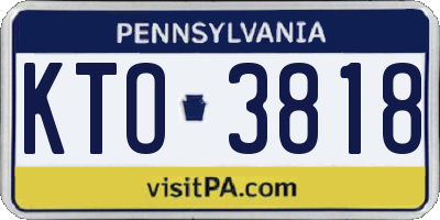 PA license plate KTO3818