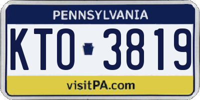 PA license plate KTO3819