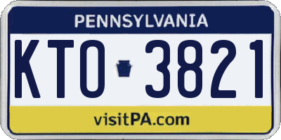 PA license plate KTO3821