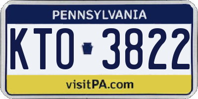 PA license plate KTO3822