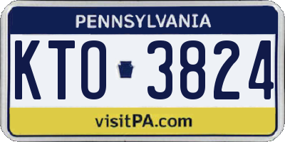 PA license plate KTO3824