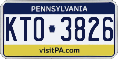 PA license plate KTO3826