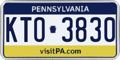 PA license plate KTO3830